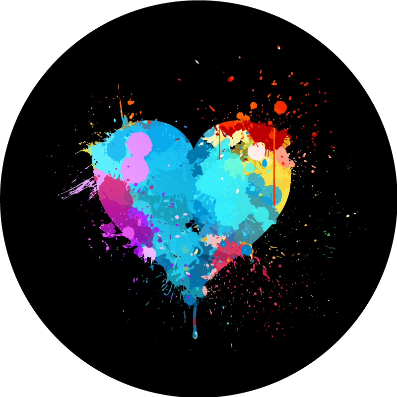 Tappeto vinile per ragazzi schizzo di cuore colorato - TenStickers