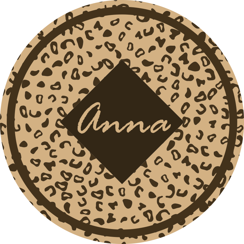 Tappeto vinile camera da letto nome con stampa leopardata - TenStickers