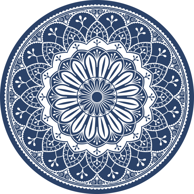 Tappeto vinile Mandala composizione botanica della marina - TenStickers