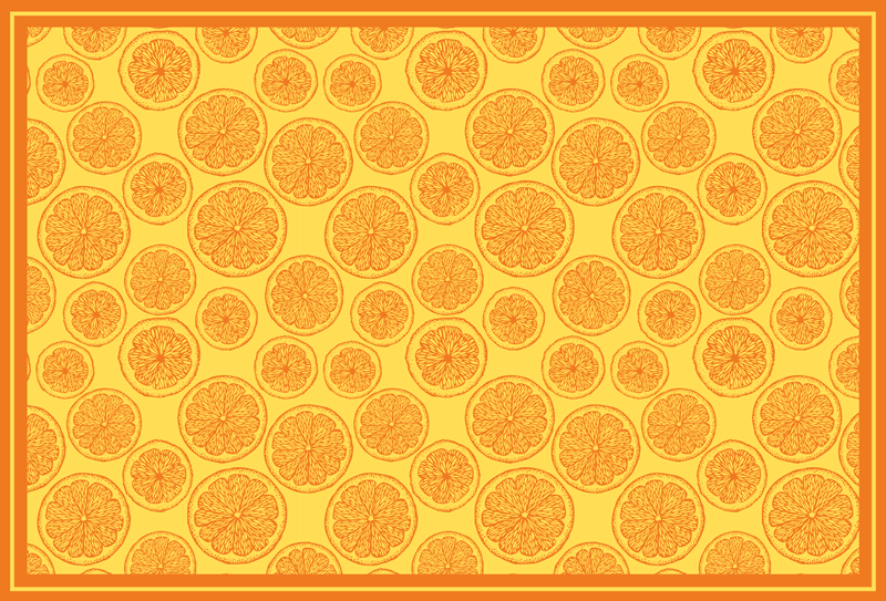 Tappeto vinile fiori idea fetta di agrumi - TenStickers