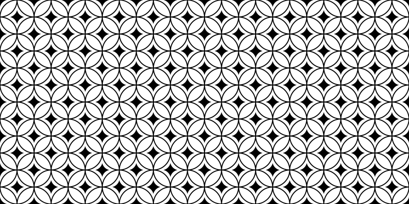 Tappeto vinile piastrelle cerchi bianchi e neri - TenStickers