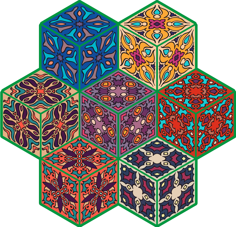 Tappeto vinile piastrelle piastrelle colorate - TenStickers