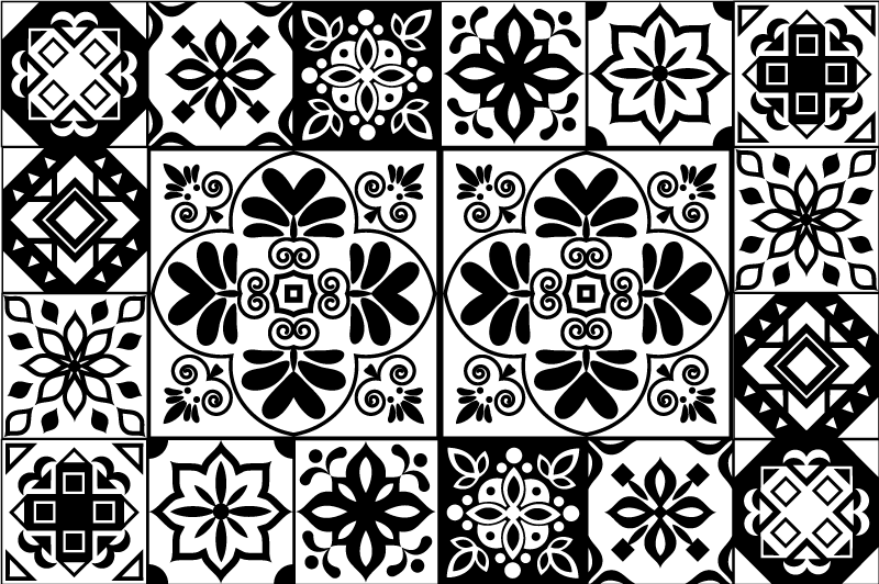 Tappeto vinile piastrelle disegno geometrico spagnolo - TenStickers