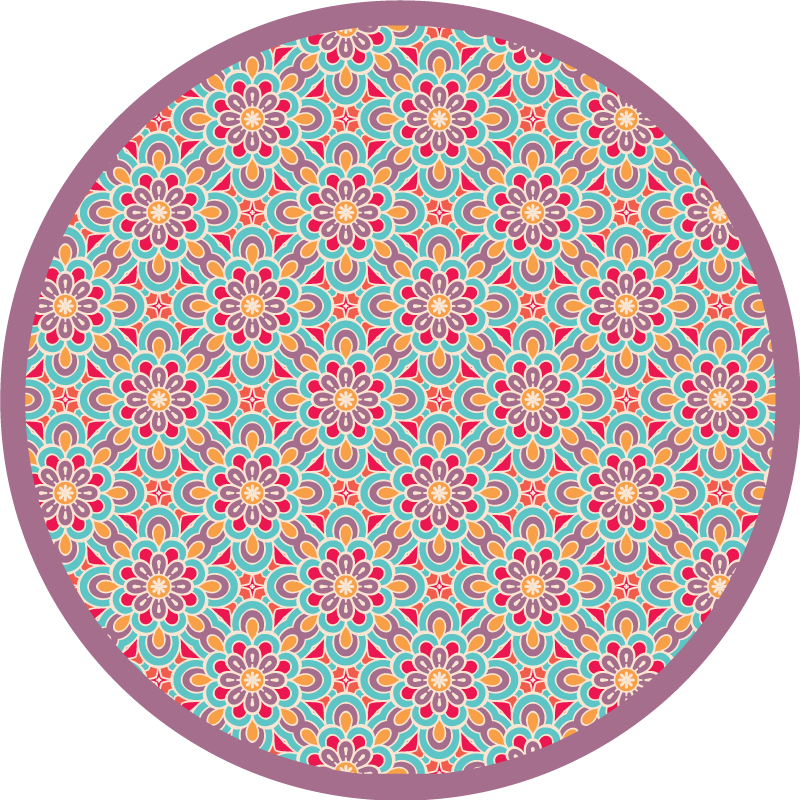 Tappeto vinile mandala motivo floreale vivace - TenStickers