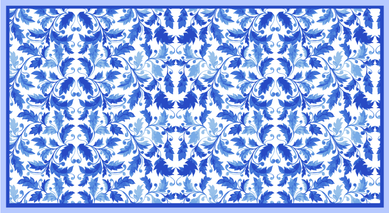 Tappeto vinile motivi fiorali blu - TenStickers