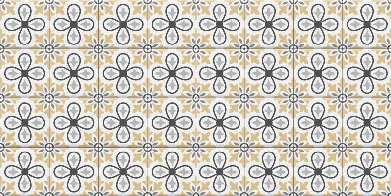 Tappeto pvc cucina geometria floreale - TenStickers