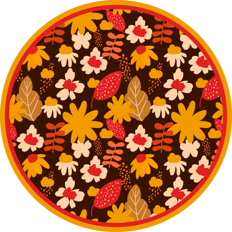 Tappeto vinile fiori motivo floreale allegro - TenStickers