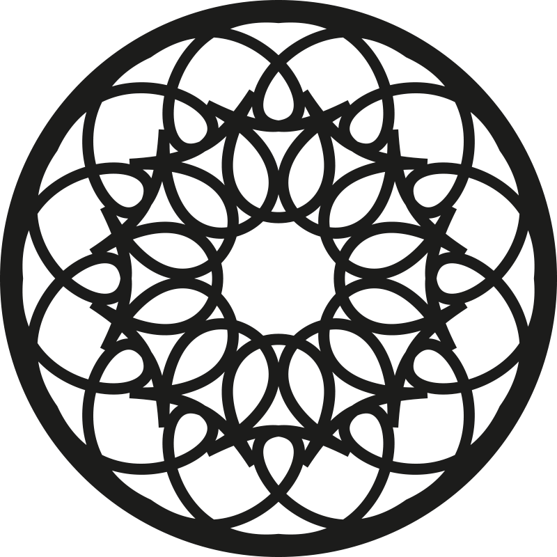 Tappeto vinile Mandala intricato motivo nero - TenStickers