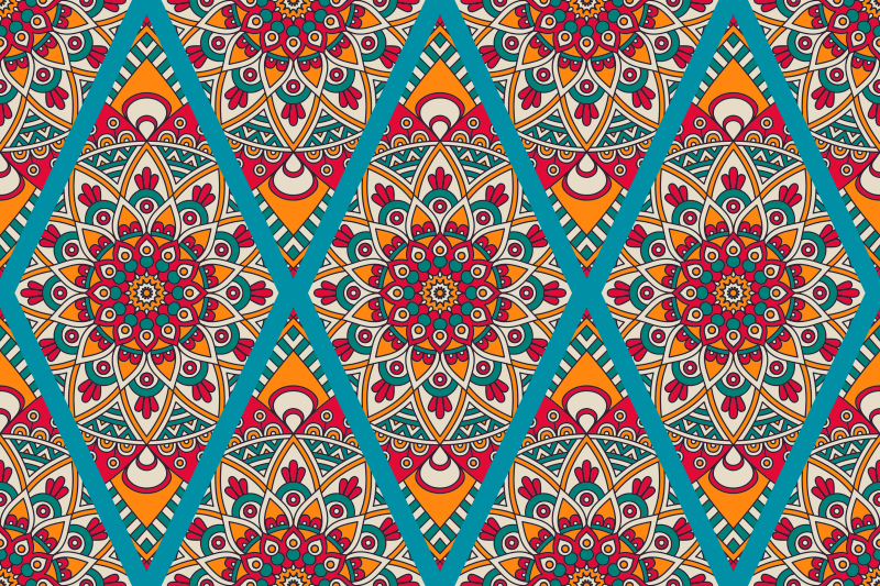 Tappeto vinile mandala concetto vivace e colorato - TenStickers