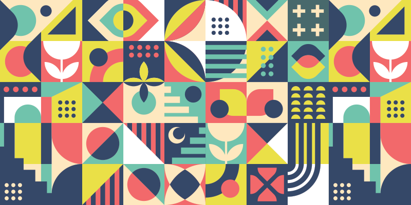 Tappeto vinile geometrico forme vivaci - TenStickers