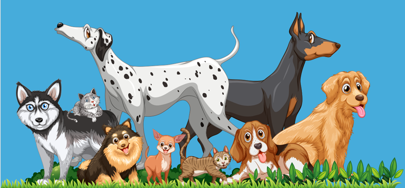 Tappeto vinile per bambini raduno di cani - TenStickers