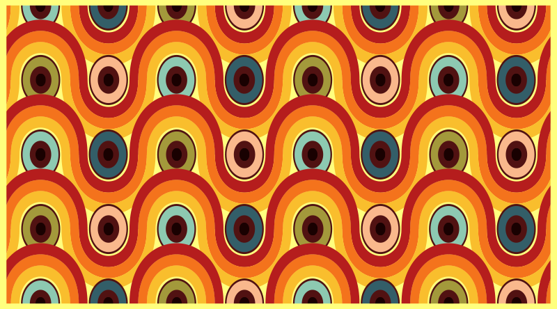 Tappeto vinile vintage motivo ondulato colorato - TenStickers