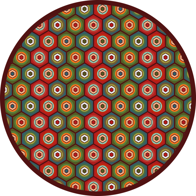 Tappeto vinile geometrico motivo a colori esagonale - TenStickers