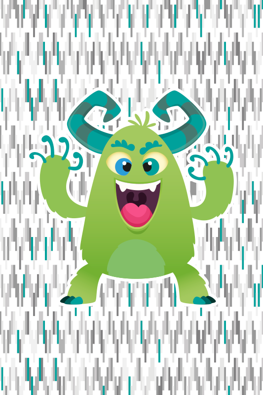 Tappeto vinile per bambini personaggio mostro verde - TenStickers