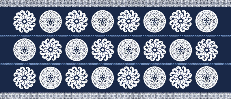 Tappeto vinile Mandala motivi blu navy - TenStickers