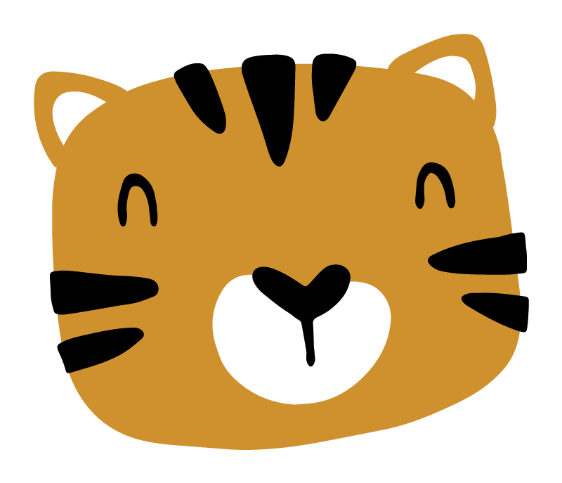 Tappeto vinile bebé faccia di tigre giocosa - TenStickers