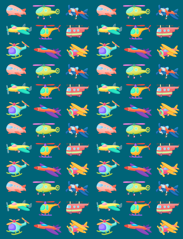 Tappeto vinile per bambini modello di aeroplani colorati - TenStickers