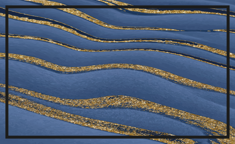 Tappeto vinile effetto marmo onde blu e dorate - TenStickers