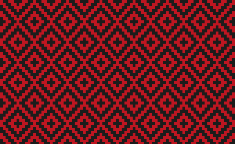 Tappeto vinile sala da pranzo geometria a motivi rossi - TenStickers