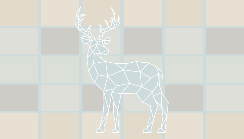 Tappeto vinile animali motivo cervo origami - TenStickers
