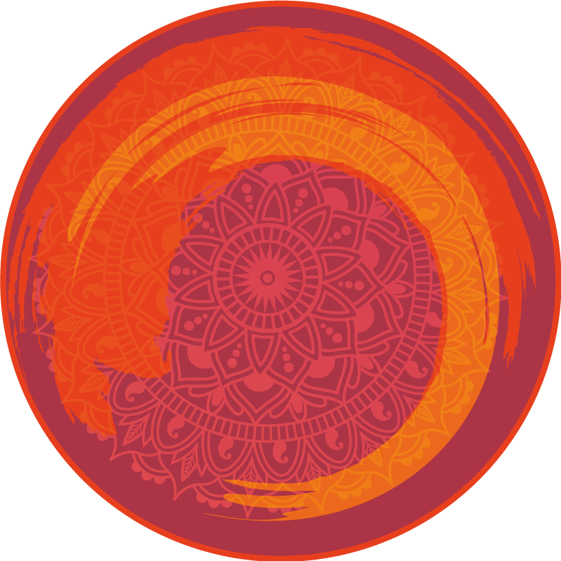 Tappeto vinile Mandala motivo radiante rosso - TenStickers