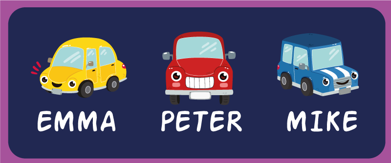 Zerbino pvc veicoli colorati personalizzati - TenStickers