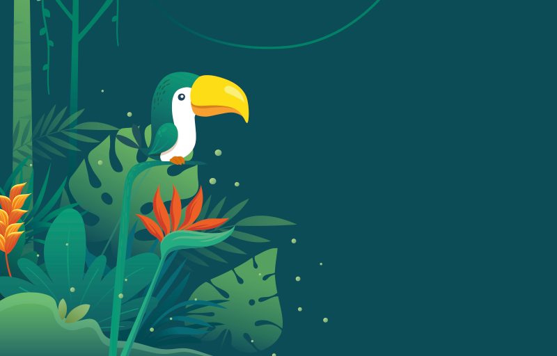 Tappeto vinile natura scena tropicale di tucano - TenStickers