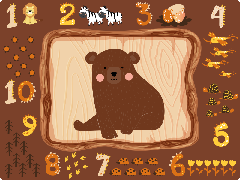 Tappeto vinile per bambini progettazione educativa dell'orso - TenStickers