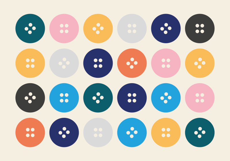 Tappeto vinile per bambini motivo a bottoni colorati - TenStickers