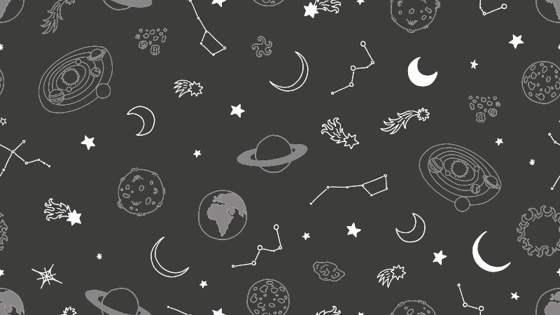 Tappetto vinile stelle elementi celesti grigi - TenStickers
