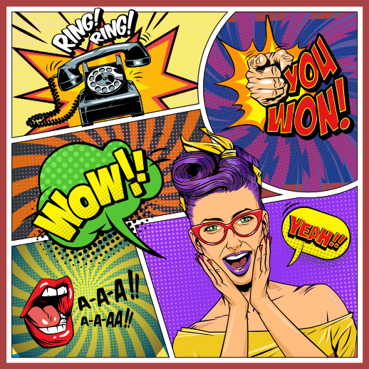 Tappeto vinile per bambini espressioni pop art - TenStickers