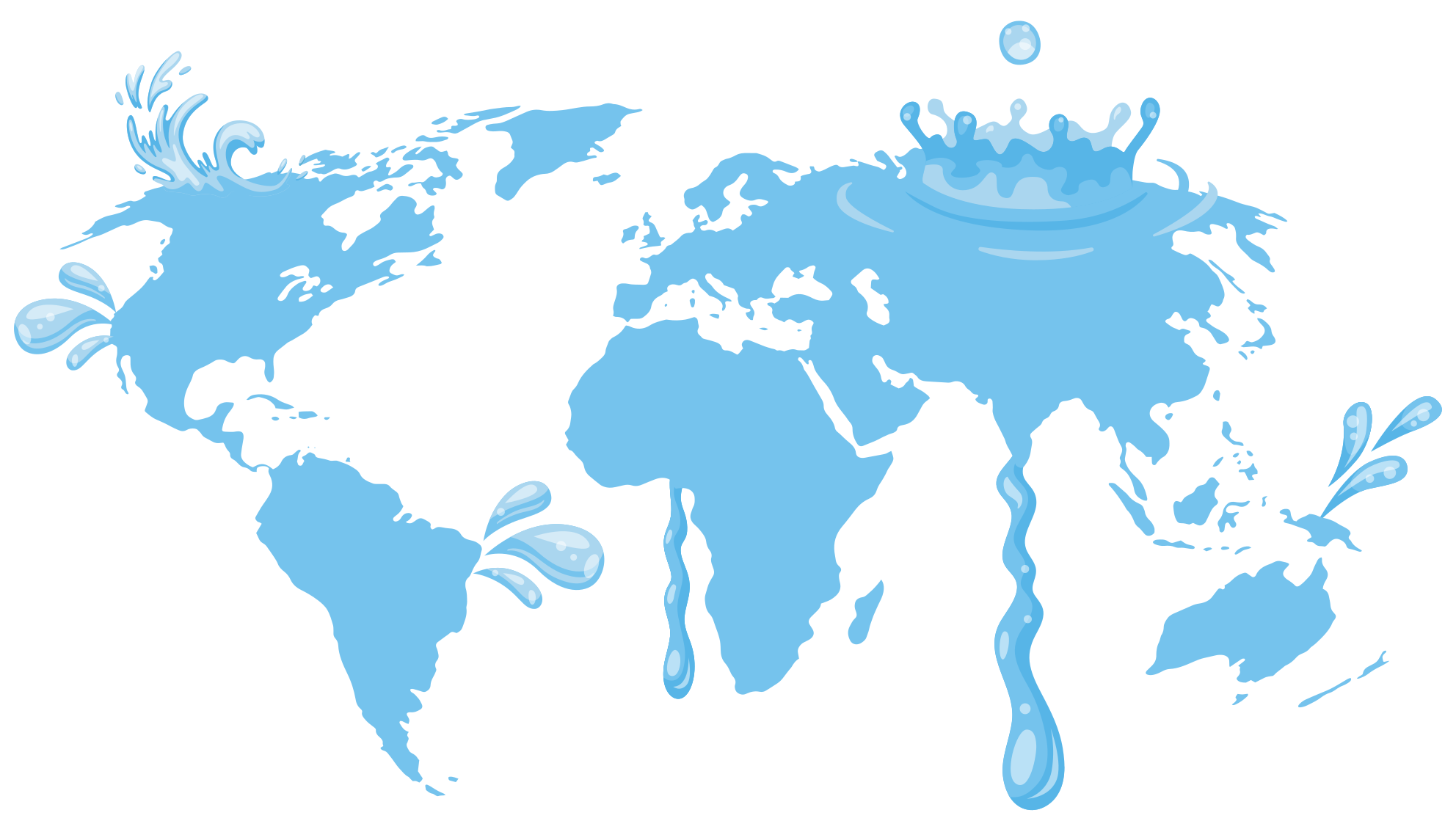 Tappeto vinile mappamondo progettazione di acque blu - TenStickers