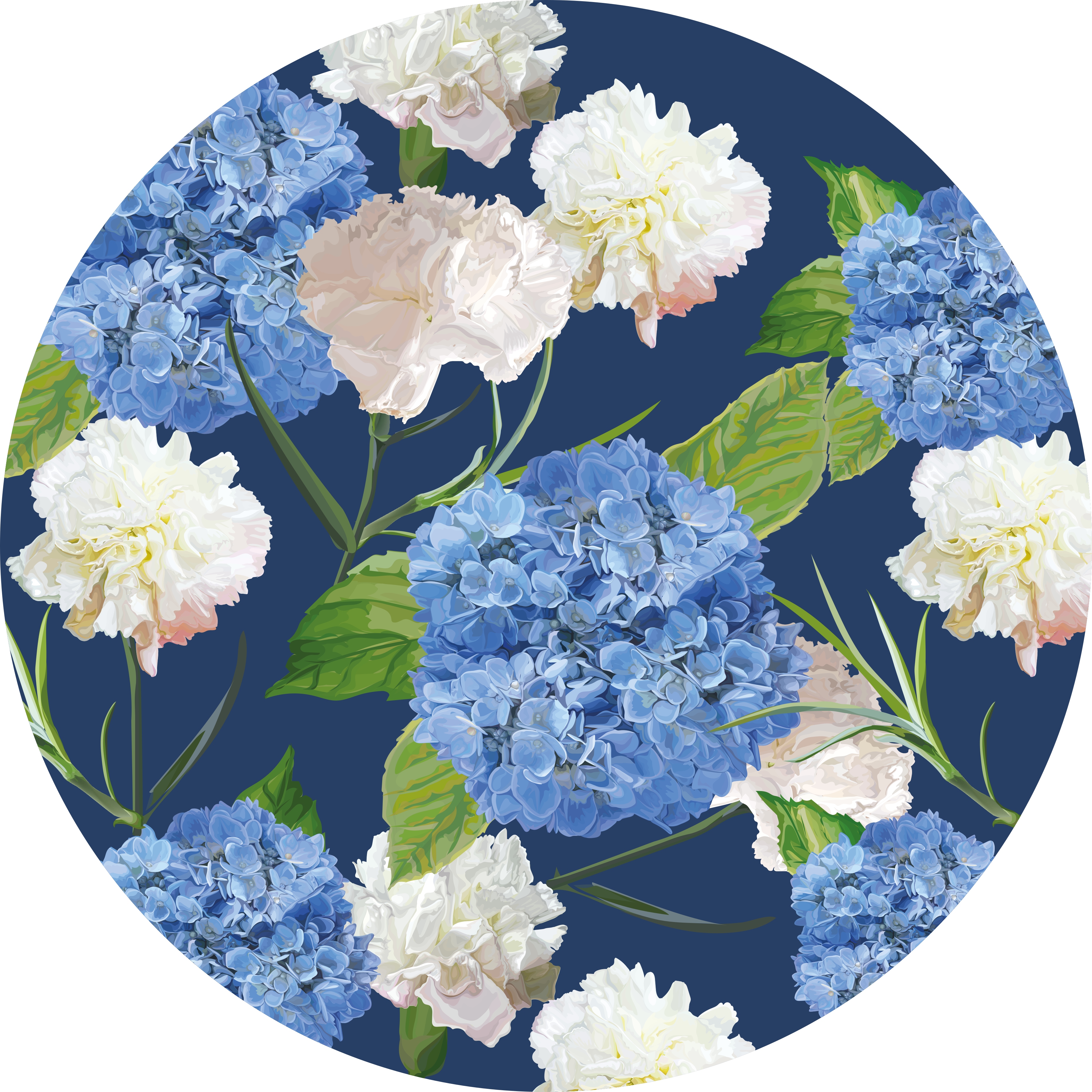 Tappeto vinile fiori motivo ortensia - TenStickers