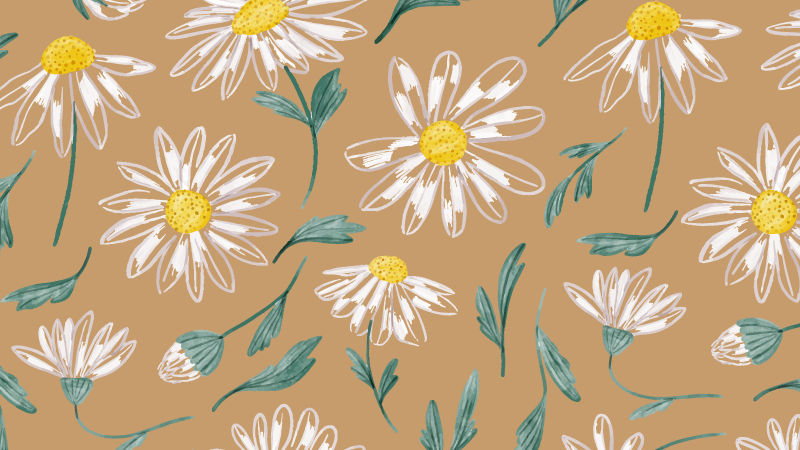 Tappeto vinile fiori motivo margherita - TenStickers
