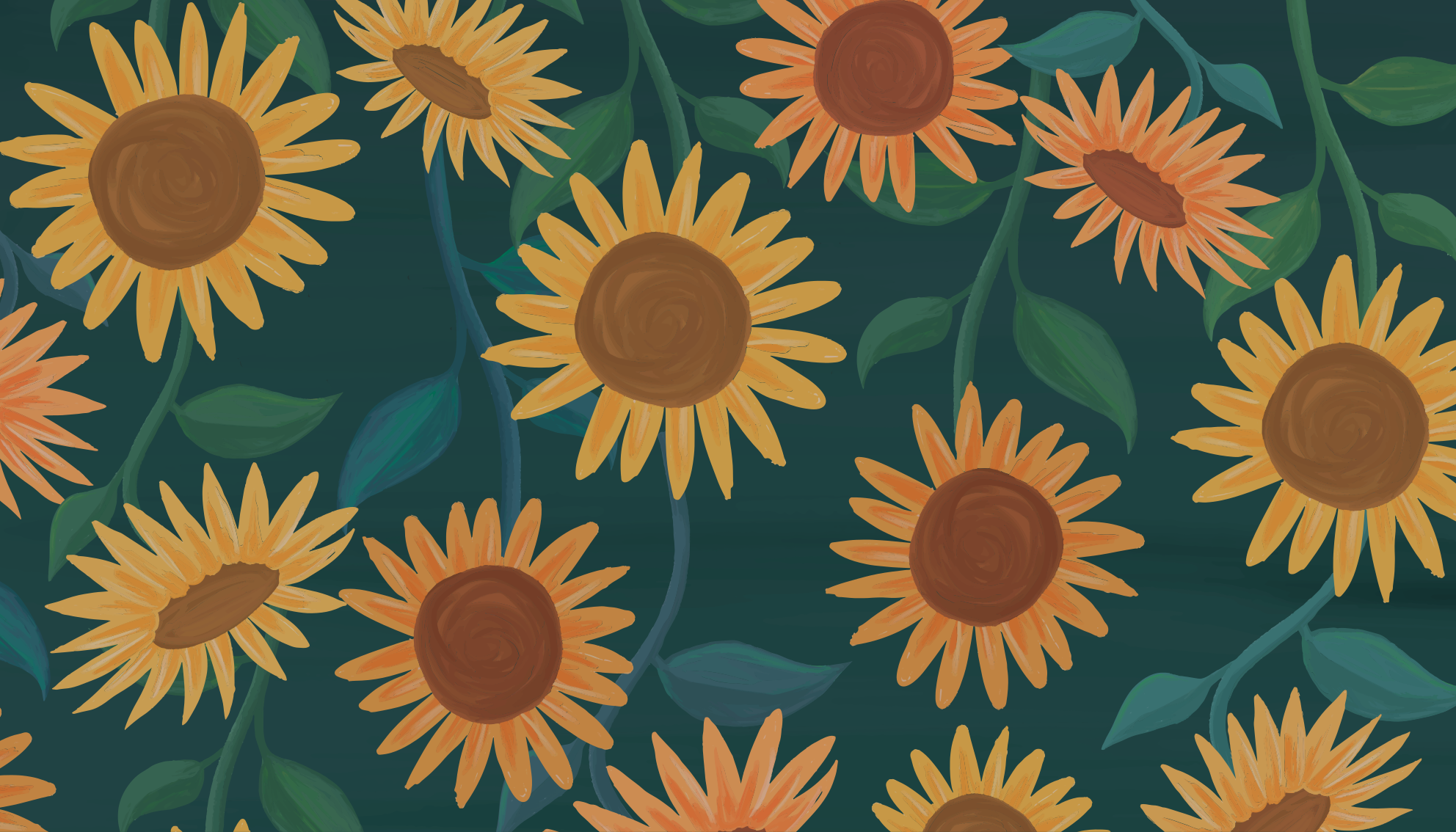 Tappeto vinile fiori motivo girasole vintage - TenStickers