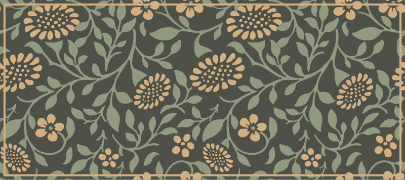 Tappeto vinile fiori motivo verde girasole - TenStickers
