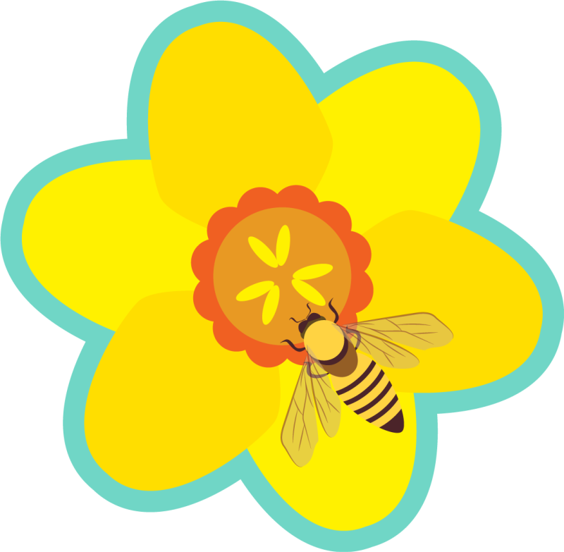 Tappeto vinile fiori ape su un girasole - TenStickers