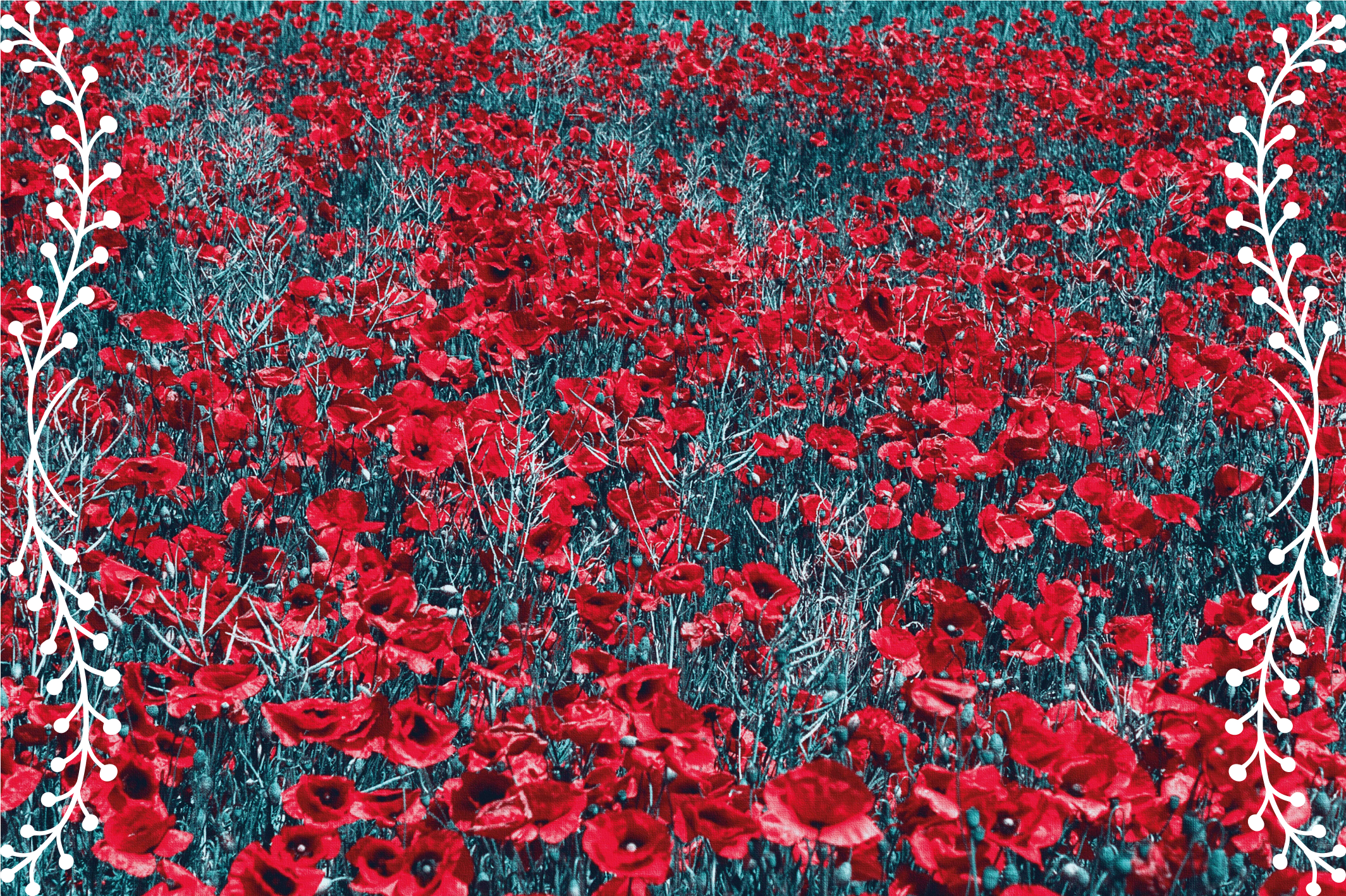 Tappeto vinile fiori campo di papaveri vibranti - TenStickers