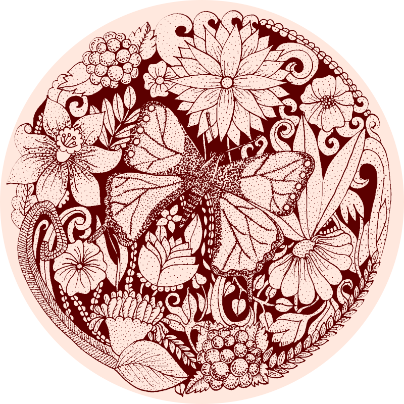 Tappeto vinile fiori delicato design delle ali - TenStickers