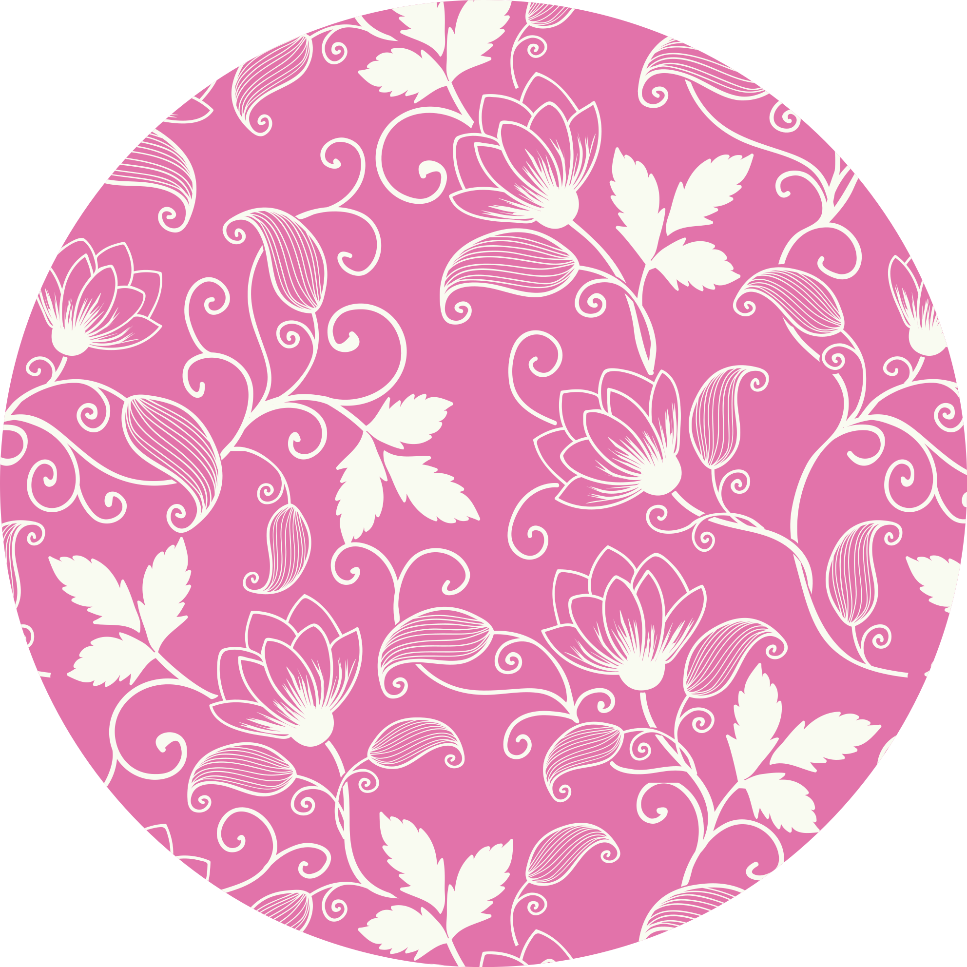 Tappeto vinile fiori vortici floreali rosa - TenStickers