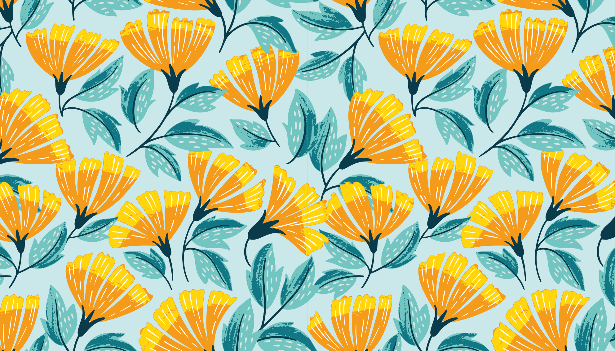 Tappeto vinile fiori motivo botanico vivace - TenStickers
