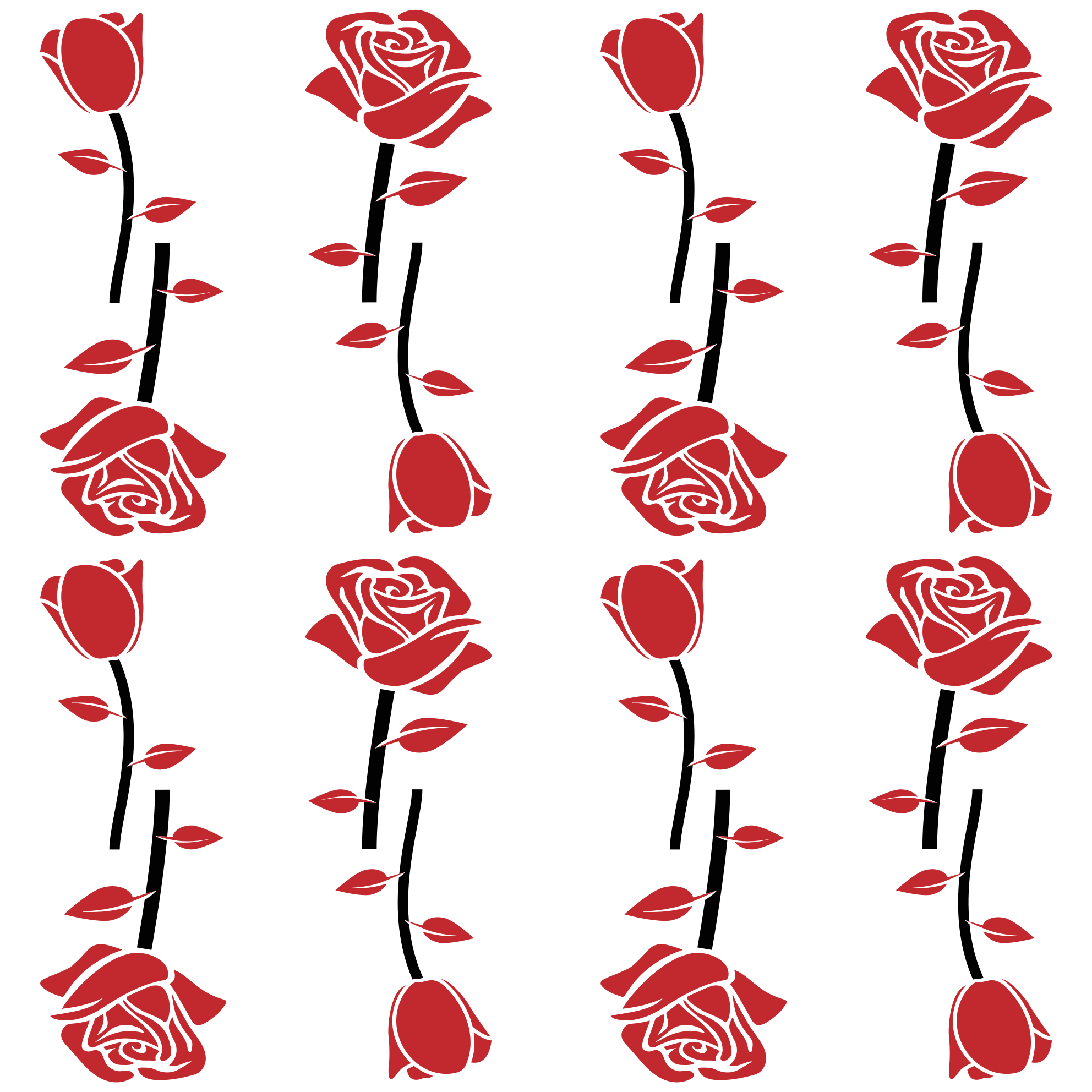Tappeto vinile fiori modelli di rose rosse - TenStickers