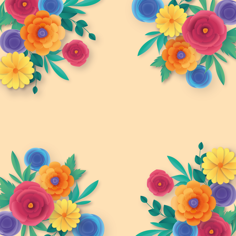 Tappeto vinile fiori fiore vivace - TenStickers