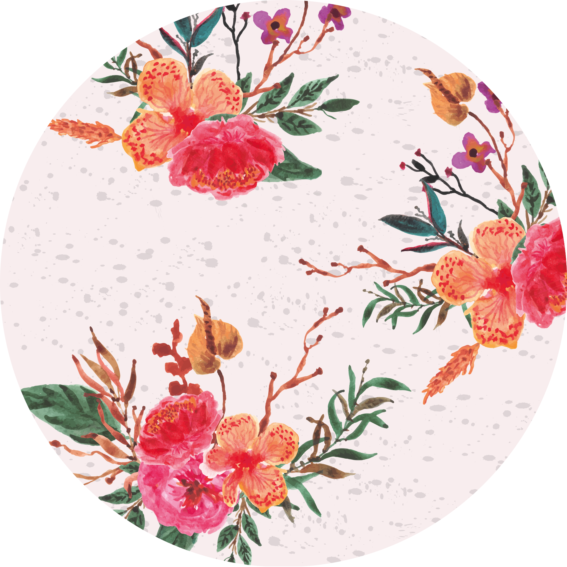 Tappeto vinile fiori peonie e orchidee - TenStickers