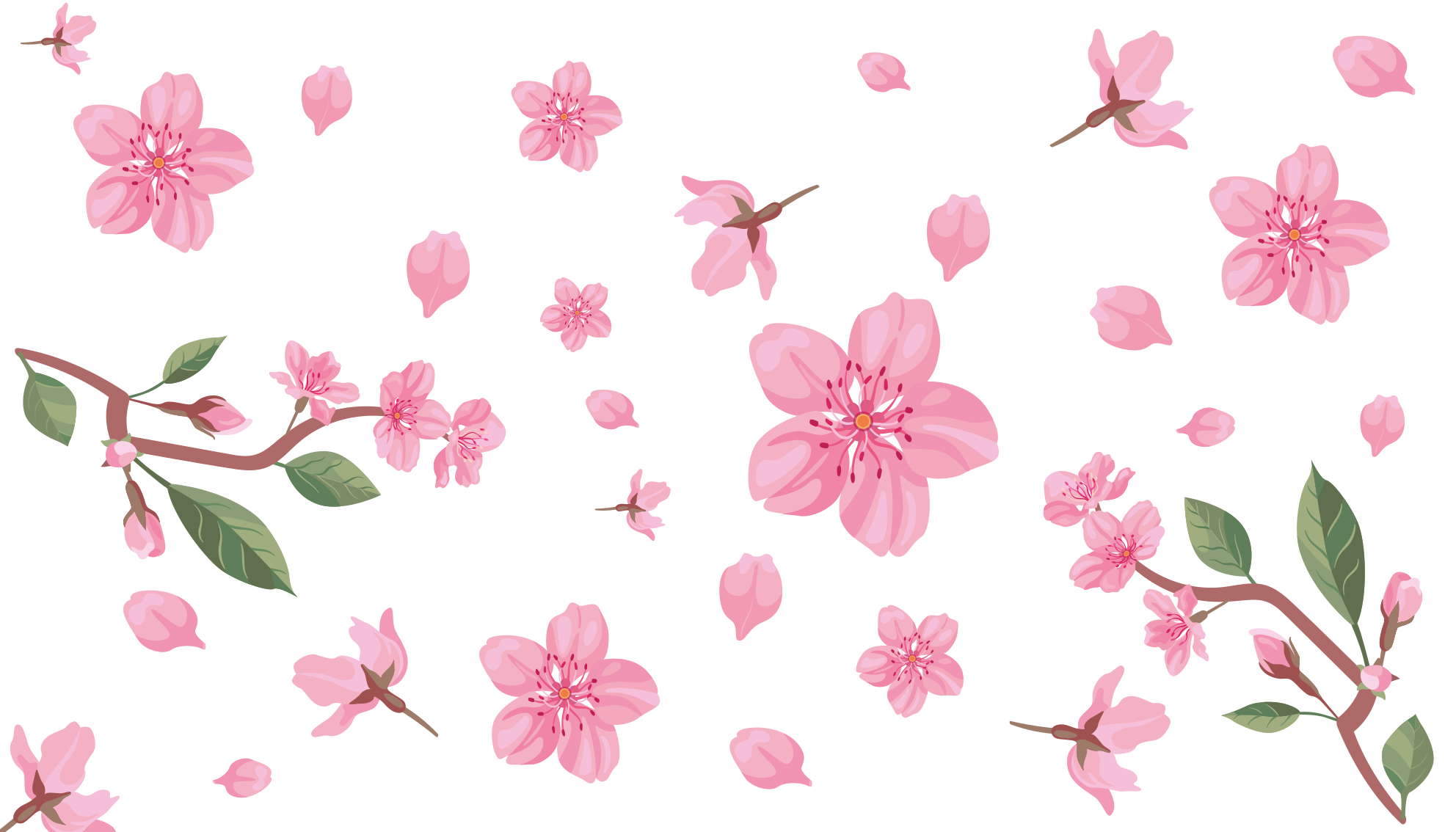 Tappeto vinile fiori motivo fiori rosa - TenStickers
