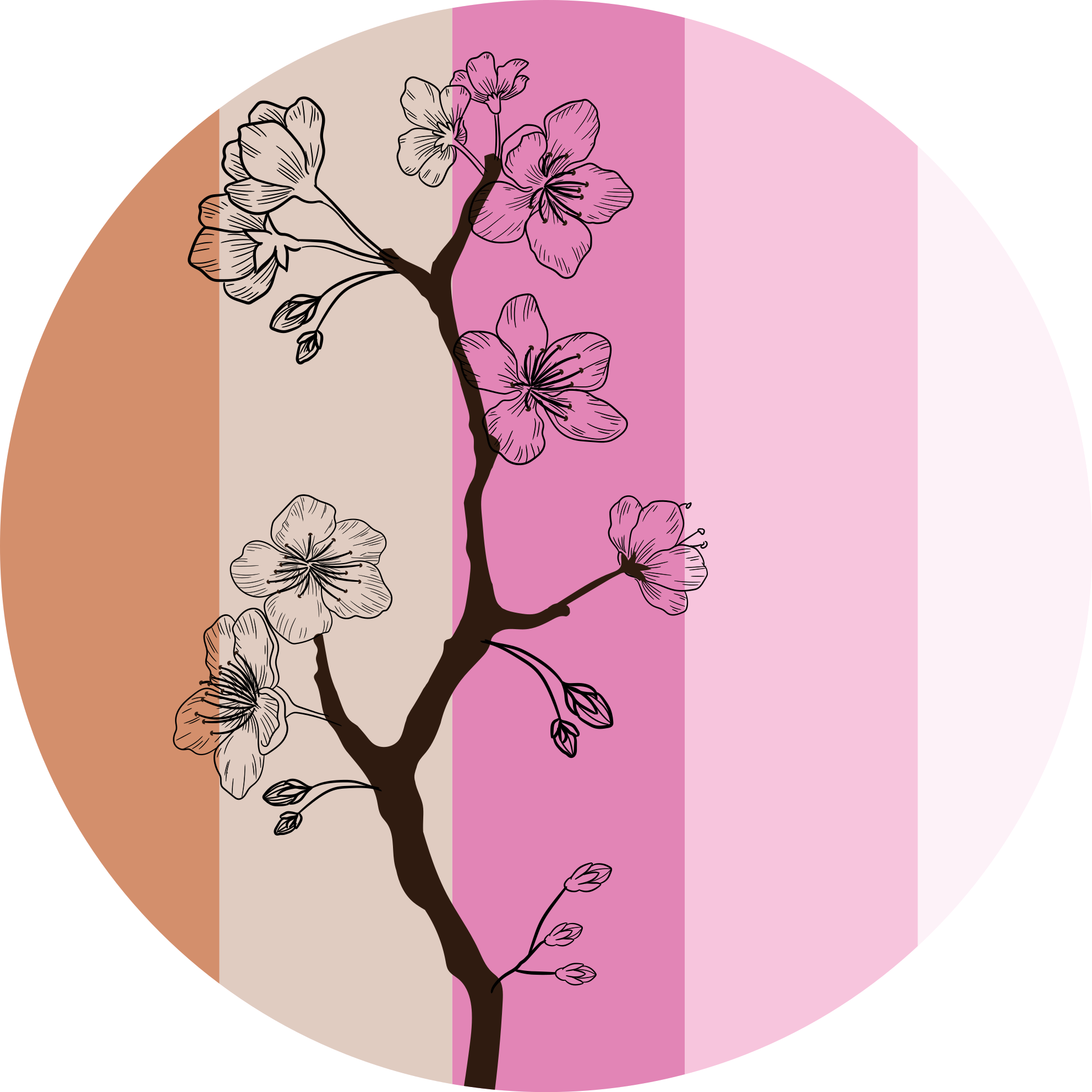 Tappeto vinile fiori eleganza fiori di ciliegio - TenStickers