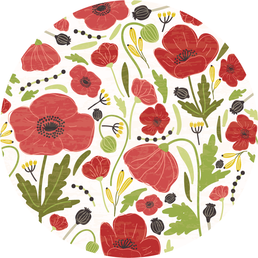 Tappeto vinile fiori blossom di papavero rosso - TenStickers