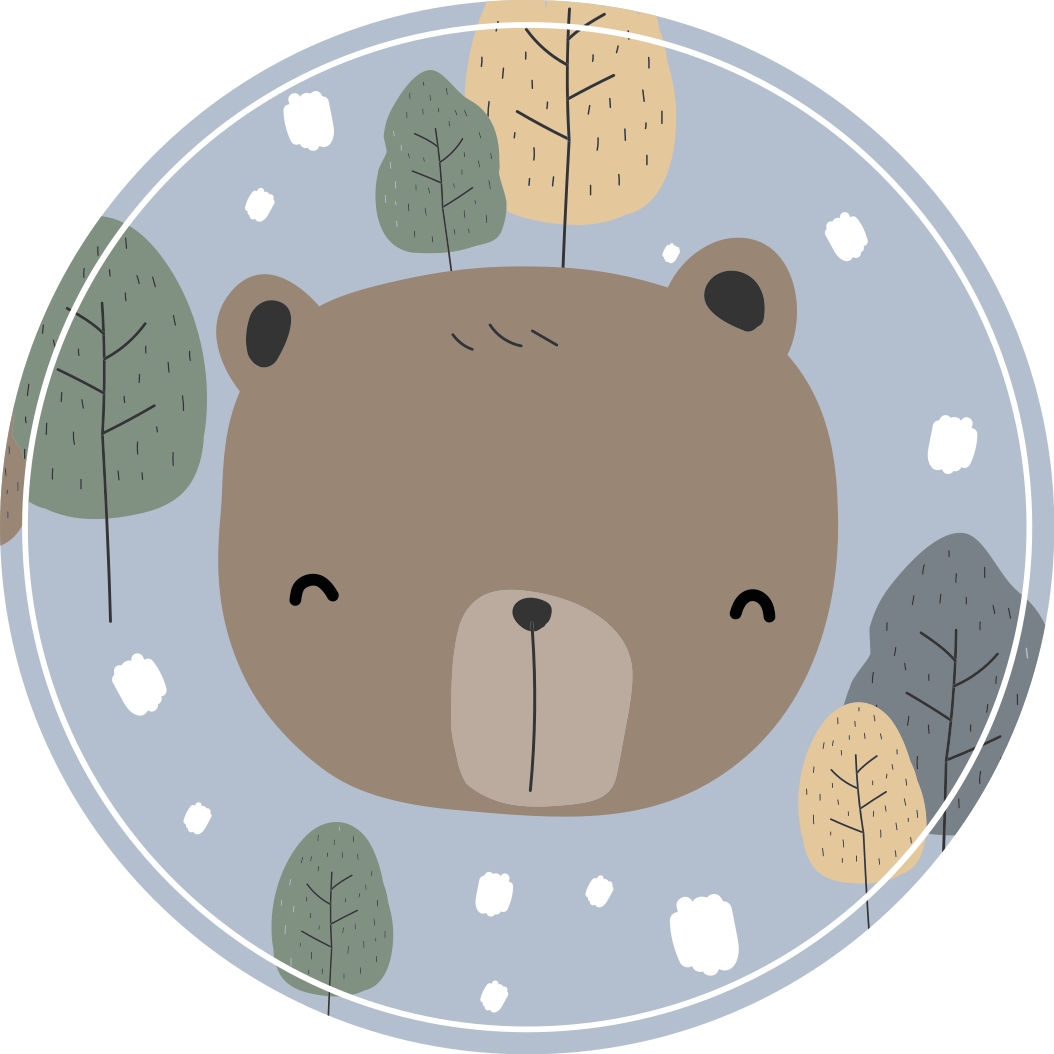Tappeto vinile per bambini faccia d'orso felice - TenStickers