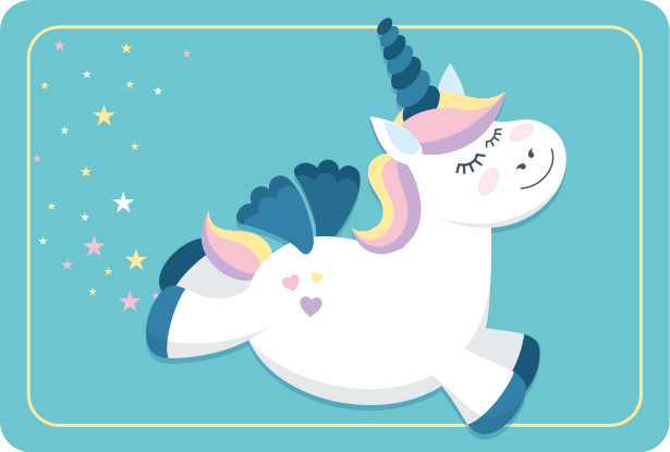 Tappeto vinile per bambini carino unicorno al galoppo - TenStickers