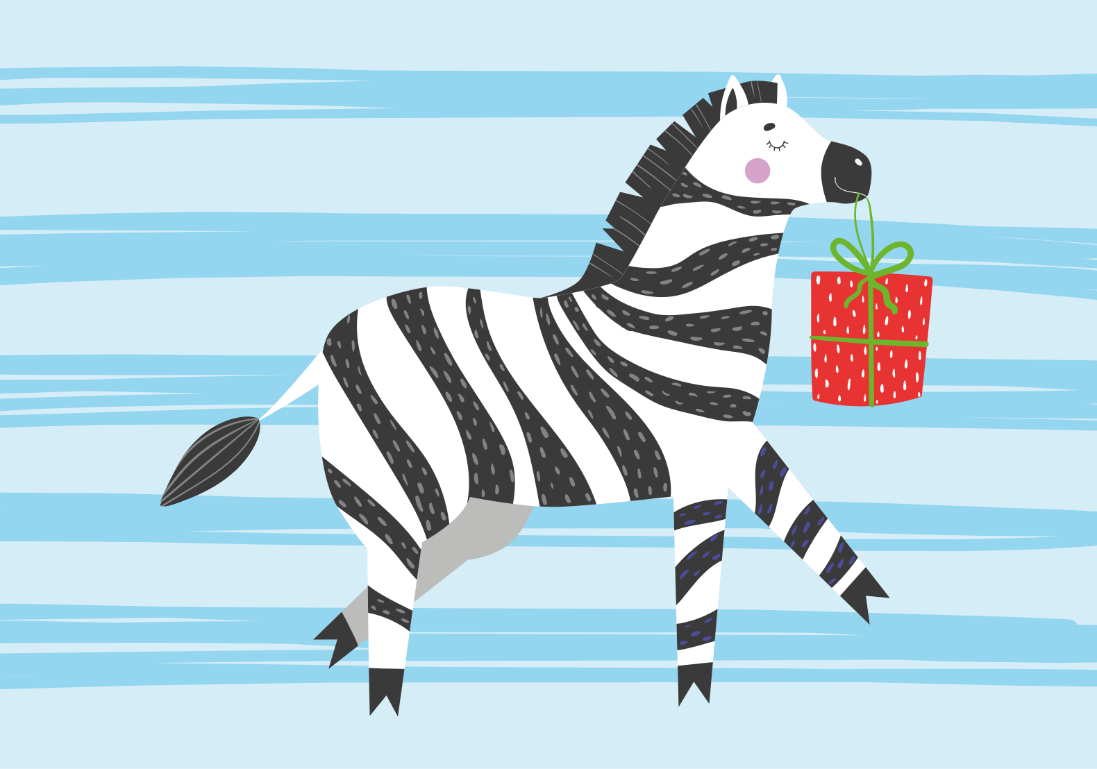 Tappeto vinile animali zebra con regalo - TenStickers